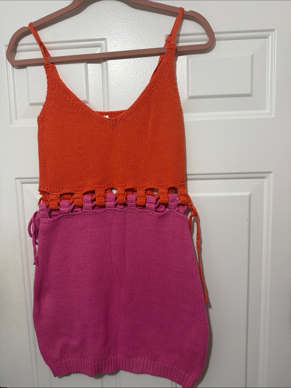 Blue Blush Orange and Pink Knit Mini Dress - Picture 3 of 11